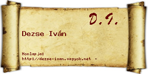 Dezse Iván névjegykártya
