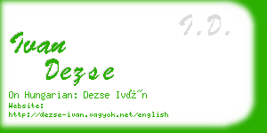 ivan dezse business card